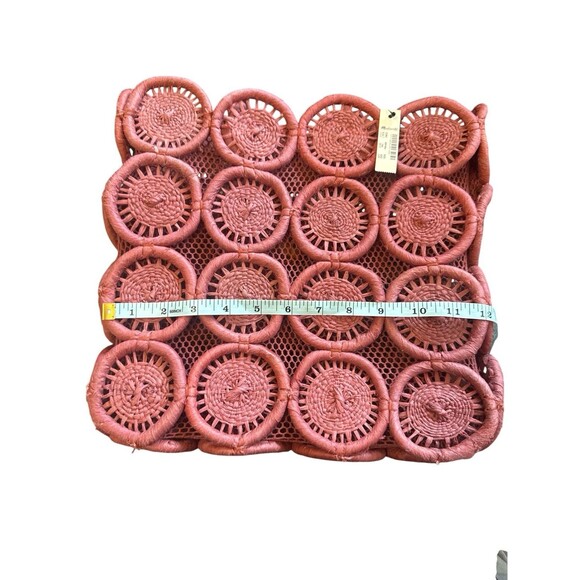 Madewell Straw Catania Tote Sweet Dahlia Woven Circle Medallion Summer Bag NWT - Picture 8 of 10